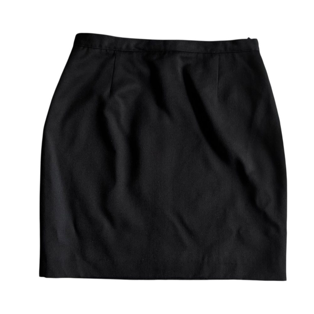 Michael Kors Vintage Black 100% Wool Mini Pencil Skirt w Darts M/L Made in Italy - Picture 2 of 9
